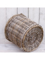 Kaminkorb / Pflanzenkorb rund (XL) Rattan Grau