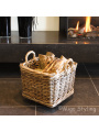Houtmand (S) op wielen grey rotan L43 x B43 x H36