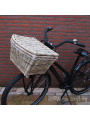 Fahrradkorb mit Deckel (L) Rattan Grau 