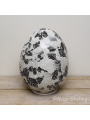 Mozaiek design tafellamp Egg zwart grijs wit 