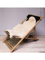 Relaxstoel van bamboe met hoofdsteun kussens