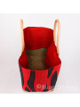 Jute tas Rood met zwarte strepen 