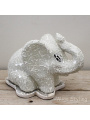 Mozaiek tafellamp olifant wit