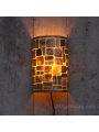 Wandlamp schelp geblokt Brons