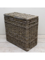 Wasmand duo met sorteervakken grey rotan