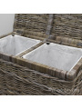 Wasmand duo met sorteervakken grey rotan