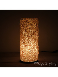 Tafellamp Troca schelpen design 42 cm zandkleur