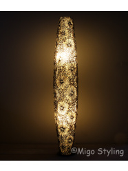 Vloerlamp Troca schelpen design 150 cm bruin