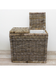 Duo wasmand grey rotan