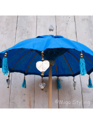 Tafelparasol uit Bali 60 cm blauw