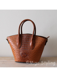 Croco tas Ibiza Camel met hengsel