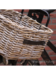Rieten fietsmand met handgrepen