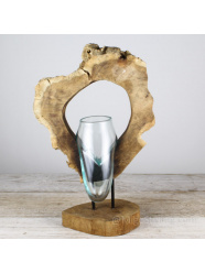 Glas op hout ornament (a)