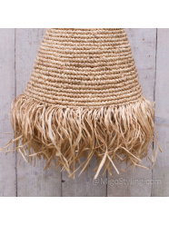 Hanglamp Wayan met raffia rand