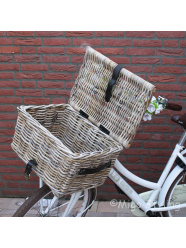 Bakfietsmand middel met deksel grey