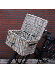 Bakfietsmand groot met deksel grey