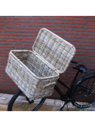 Fietskoffer groot grey rotan 