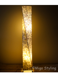 Vloerlamp Twist capizschelp 150 cm licht bamboe