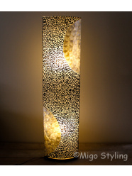 Vloerlamp Capizschelp met bamboe ovaal (donker)