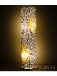 Vloerlamp Capizschelp met bamboe ovaal (licht)