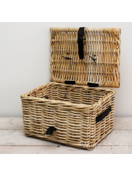 Korb mit Deckel (L), Rattan Grau