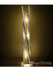 Vloerlamp Twist capizschelp 170 cm zwart wit