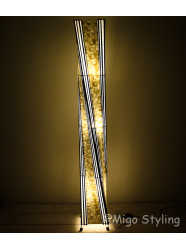 Vloerlamp Twist capizschelp 170 cm zwart wit