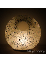 Mozaiek design tafellamp Donut wit
