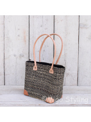 Jute tas in naturel en zwart s