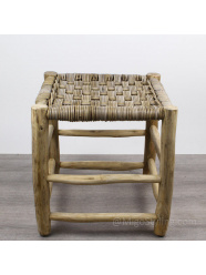 Hocker Rattan und Teak