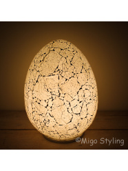 Mozaiek design tafellamp Egg wit