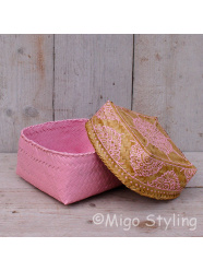 Offermandje bamboe roze S