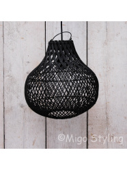 Wicker Hängelampe klein schwarz small