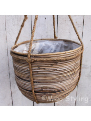 Rattan Hängekorb gestreift Dia 40cm