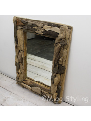 Spiegel rechthoek met driftwood 