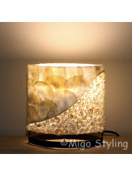 Tischlampe Muscheln Design klein Sandfarbe