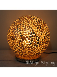 Tischlampe Muscheln Kugel braun / gold