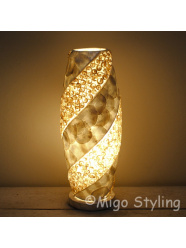 Tischlampe Muscheln Design Spiral sandfarbe H50 cm