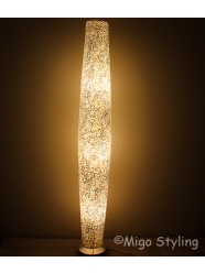 Vloerlamp Cone schelpen wit gevlokt 170 cm