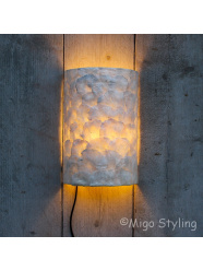 Wandlamp schelp wit