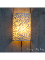 Wandlamp schelp gevlokt wit