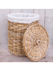 Wasmand rond met binnenzak 46cm naturel