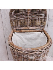 Wasmand halfrond grey rotan