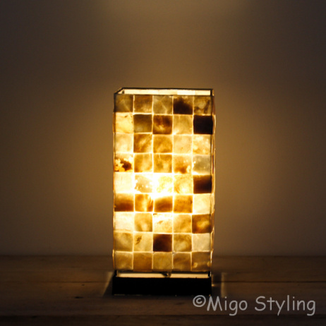 Tischleuchte Mosaik Muscheln 30 cm bronzefarben
