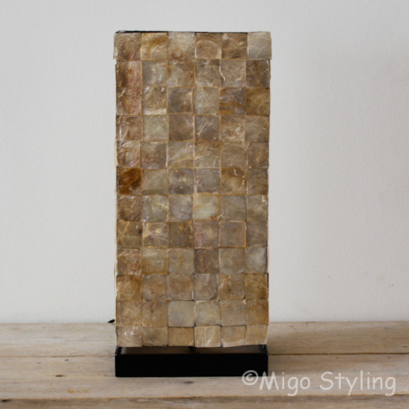 Tafellamp Mozaiek schelpen 40 cm bronskleur 