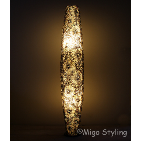 Vloerlamp Troca schelpen design 150 cm bruin 