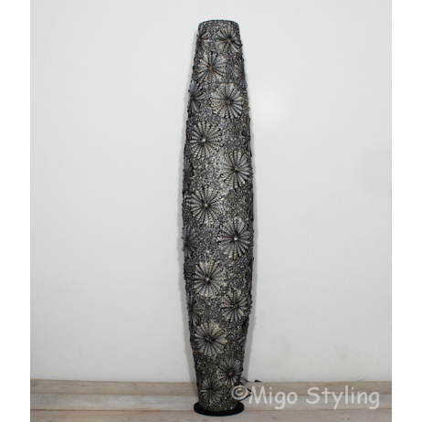 Vloerlamp Troca schelpen design 150 cm bruin 