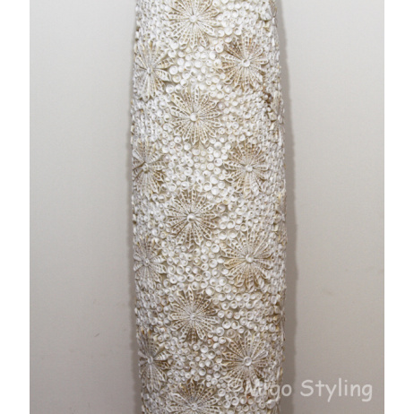 Tischleuchte Troca Muscheldesign 42 cm sandfarben