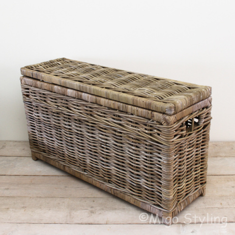 Opbergmand langwerpig grey rotan