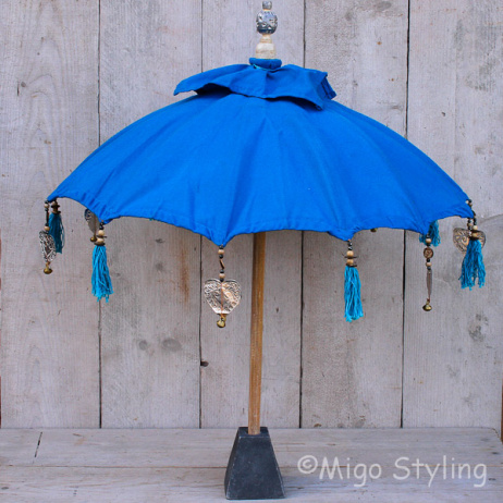 Tafelparasol uit Bali 60 cm blauw